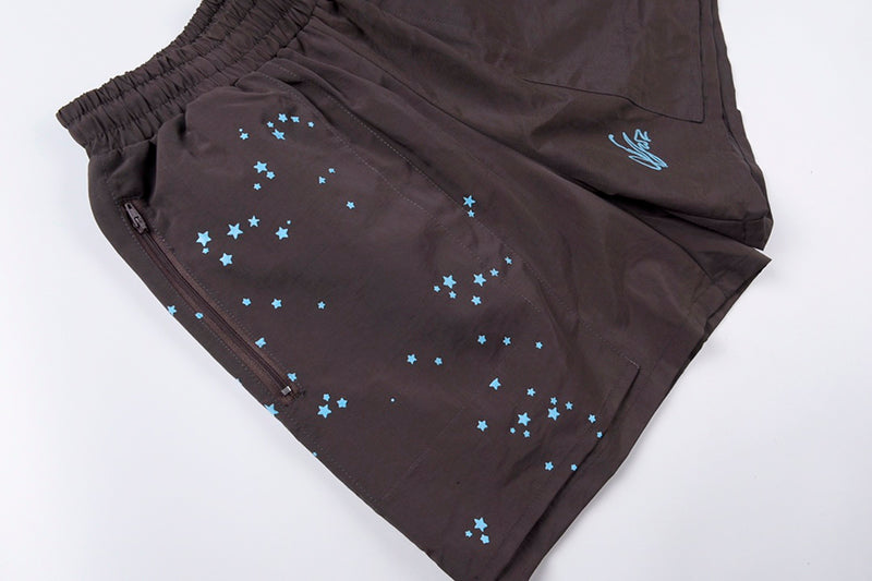Sp5der Double Layer Shorts Brown