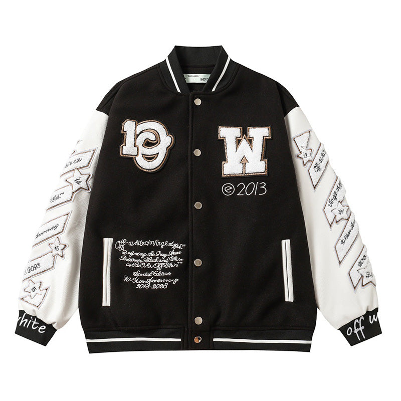 OFF WHITE Logic Patch varsity jacket