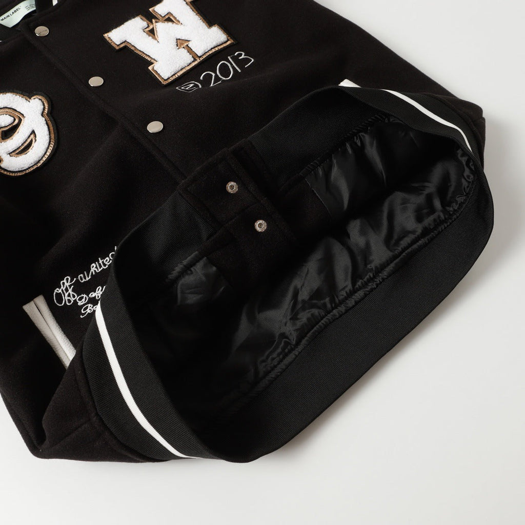 OFF WHITE Logic Patch varsity jacket