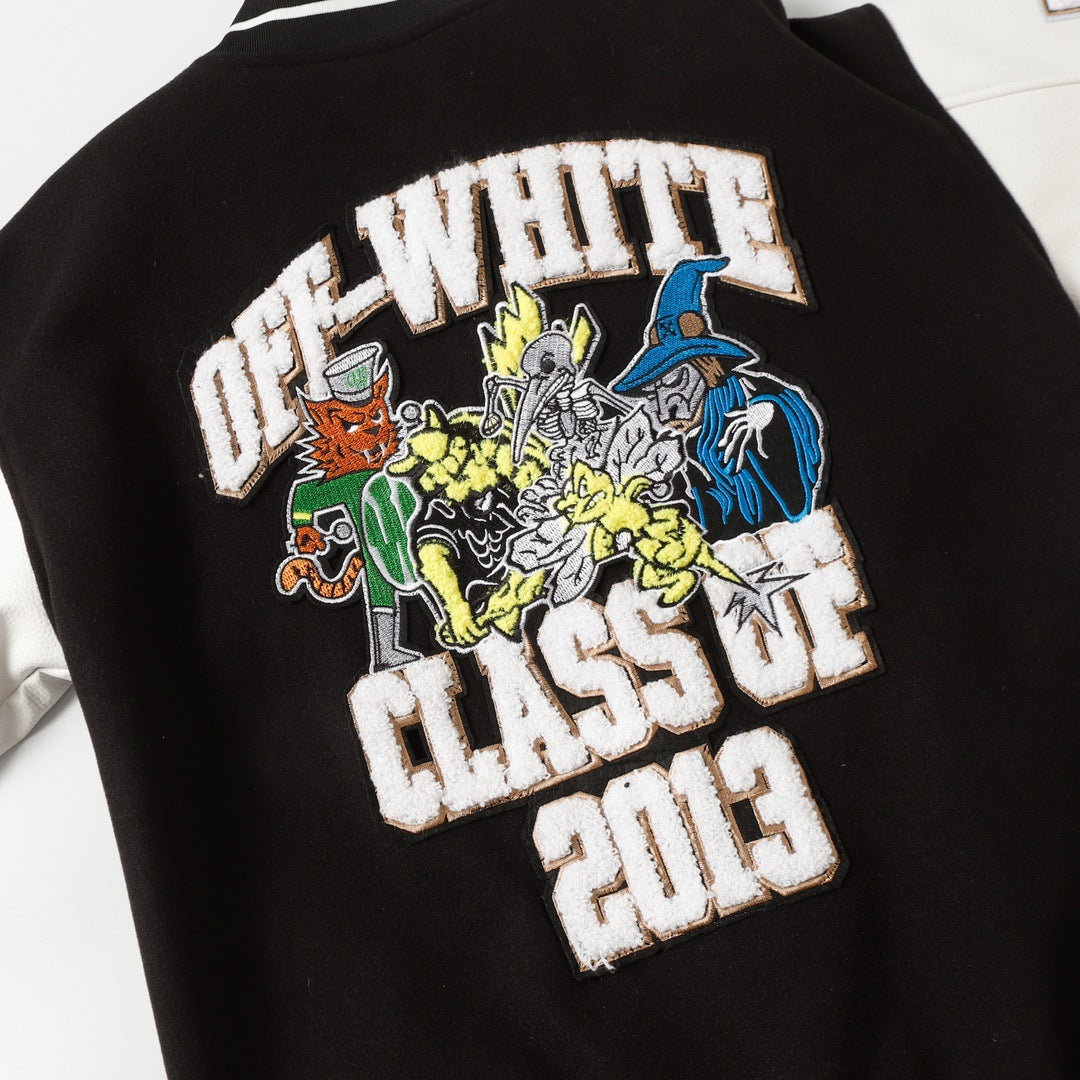 OFF WHITE Logic Patch varsity jacket