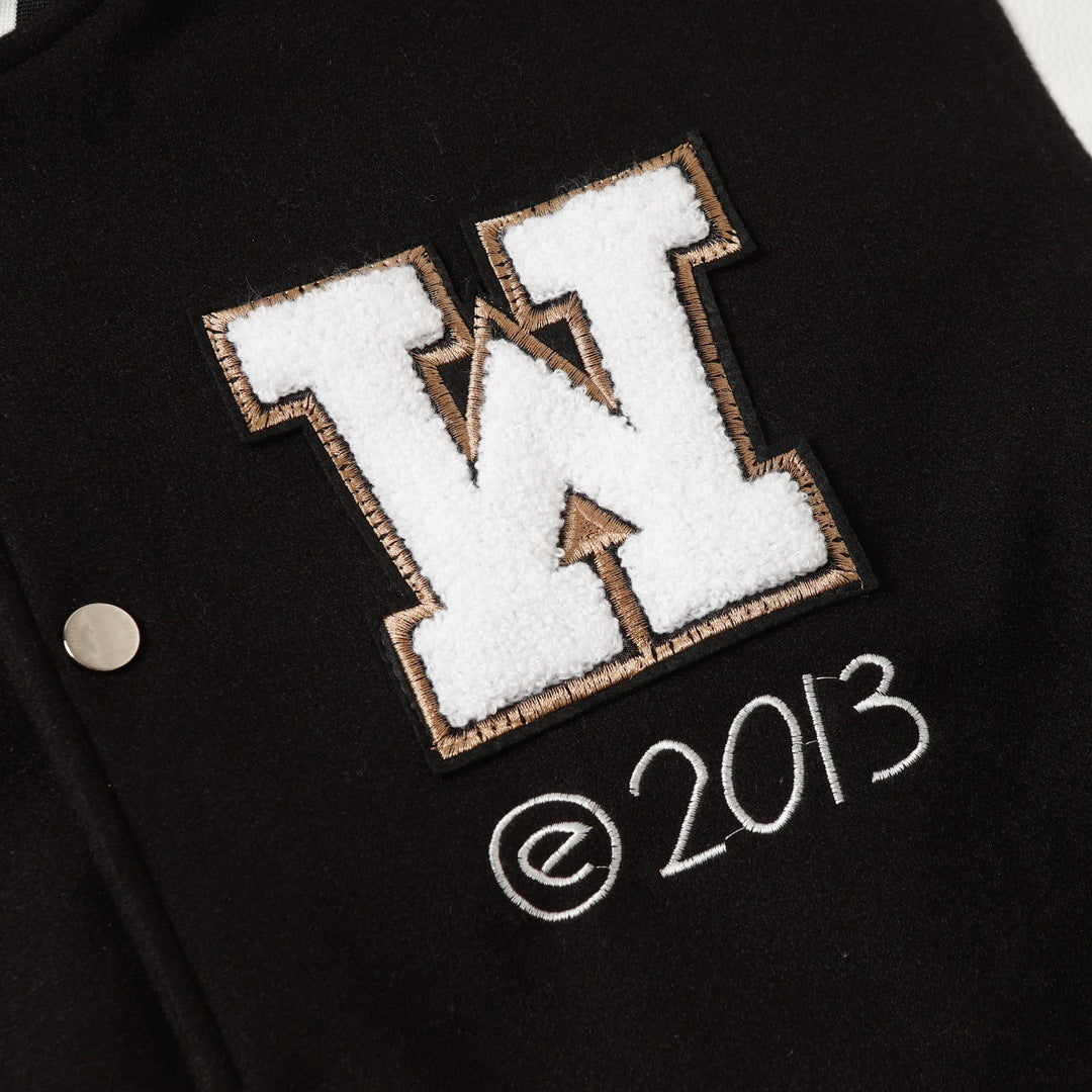 OFF WHITE Logic Patch varsity jacket