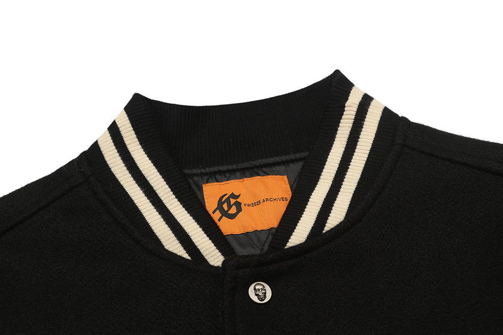 Godspeed Mens F.T.D Wool Varsity Jacket Black/blue