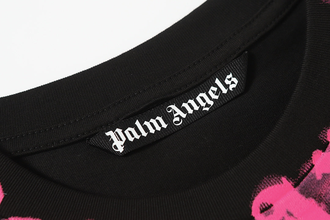 Palm Angels Curved-Logo Cotton T-Shirt