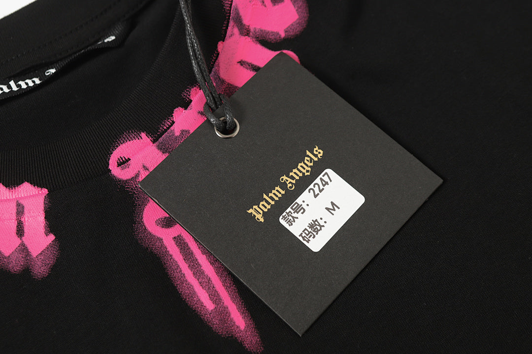 Palm Angels Curved-Logo Cotton T-Shirt
