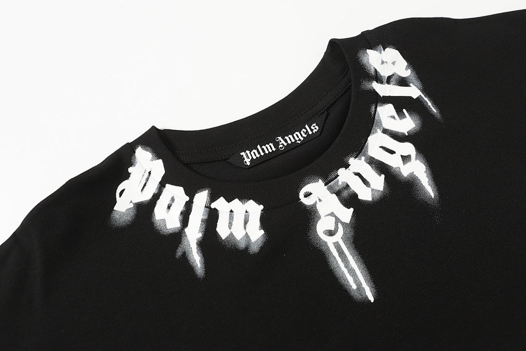 Palm Angels Curved-Logo Cotton T-Shirt