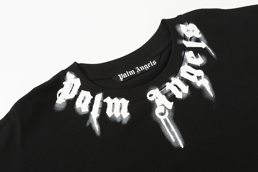 Palm Angels Curved-Logo Cotton T-Shirt