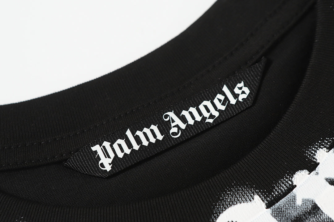 Palm Angels Curved-Logo Cotton T-Shirt
