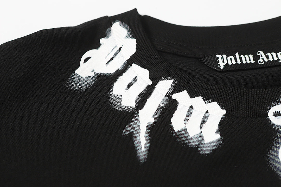 Palm Angels Curved-Logo Cotton T-Shirt