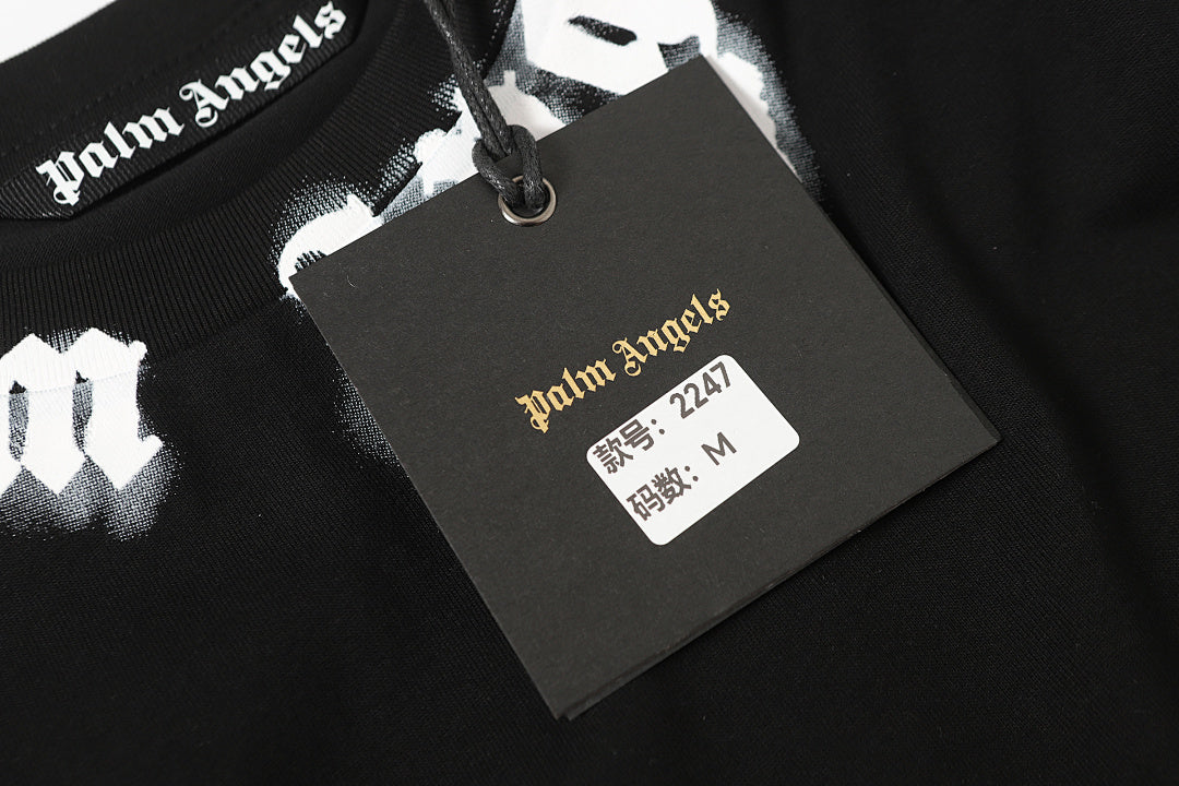 Palm Angels Curved-Logo Cotton T-Shirt