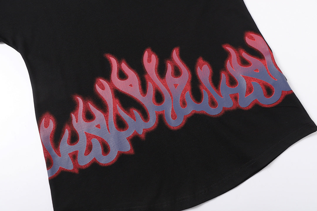 Palm Angels Flame-Print Crew-neck T-Shirt