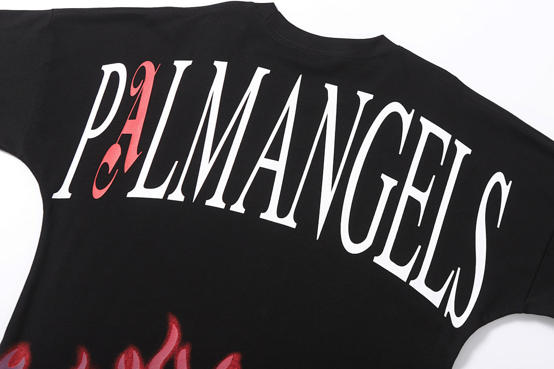 Palm Angels Flame-Print Crew-neck T-Shirt