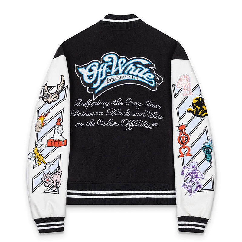 OFF WHITE Logic Patch varsity jacket