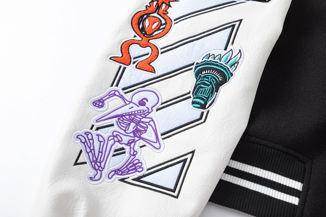 OFF WHITE Logic Patch varsity jacket