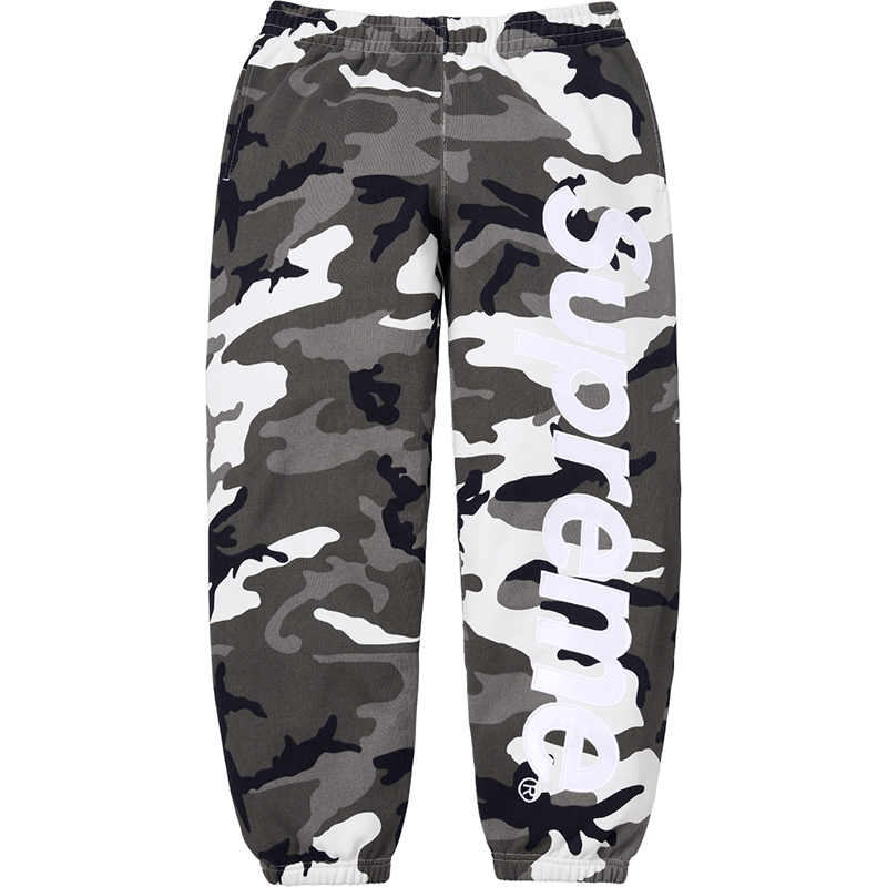 Supreme Satin Applique Sweatpant 'Woodland Camo'