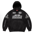 Supreme logo-patch zip-fastening hoodie