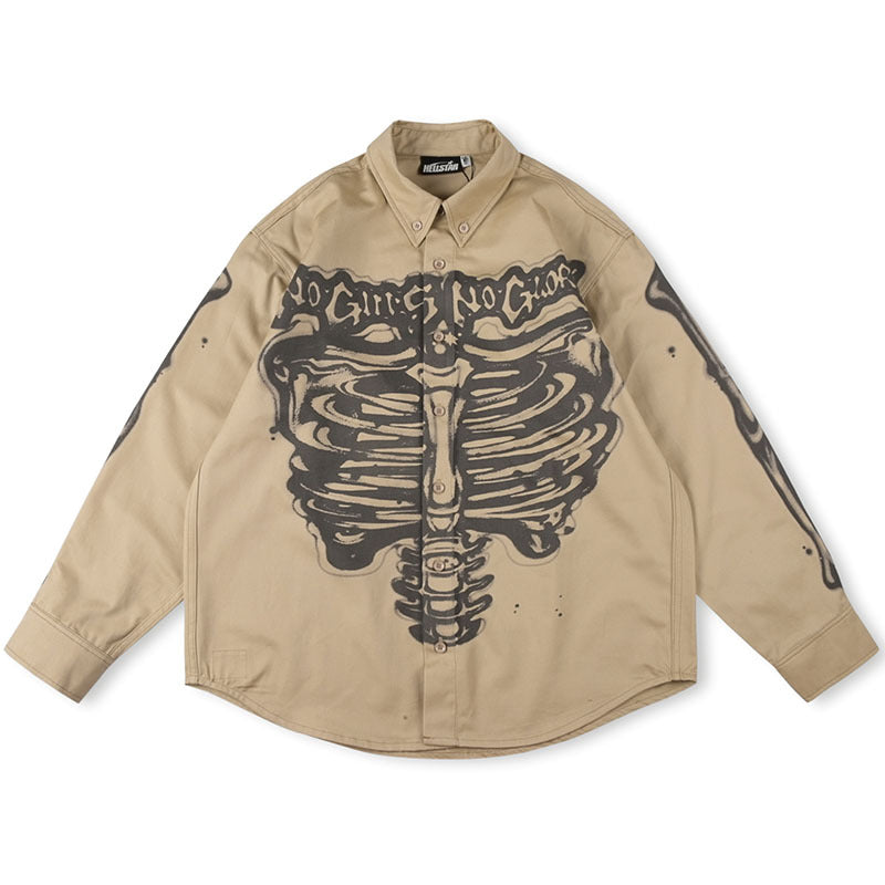 Hellstar Skull Print Shirt Jacket
