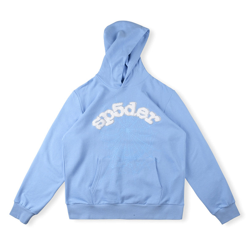 Sp5der Spider Web Hoodie-Blue #8208