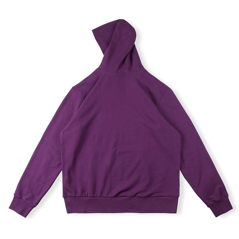 Sp5der Web Print Gothic Punk Hoodie-Purple #143
