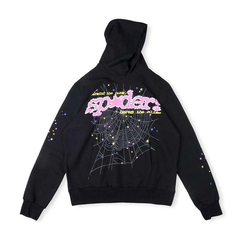 Sp5der Young Thug Punk Hoodie-Black #142