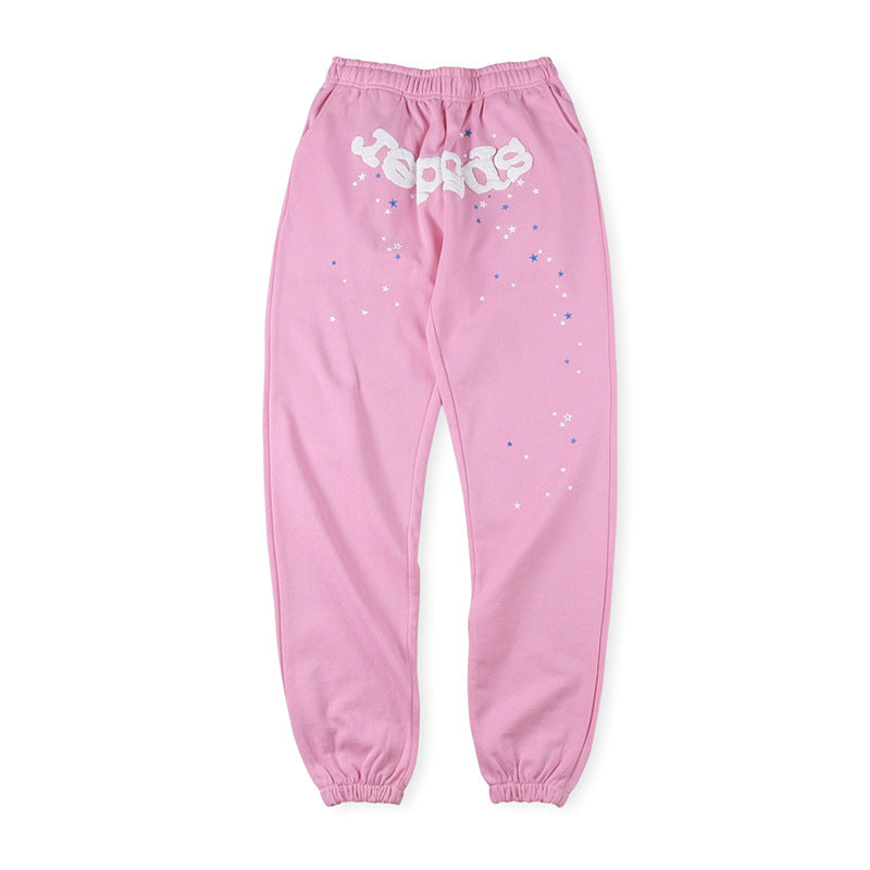 Sp5der White Foam Printing Pant-Pink #8151
