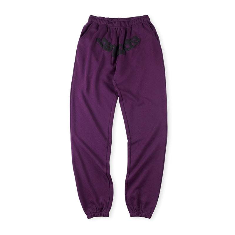 Sp5der Black Foam Printing Pant-Purple #8308