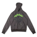 Sp5der Green Foam Printing High Weight Hoodie-Grey #8209