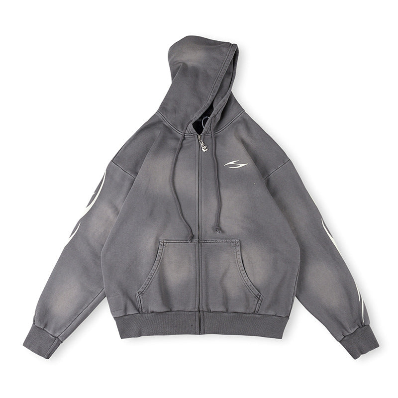 Hellstar Studded Flame Zip-Up Hoodie