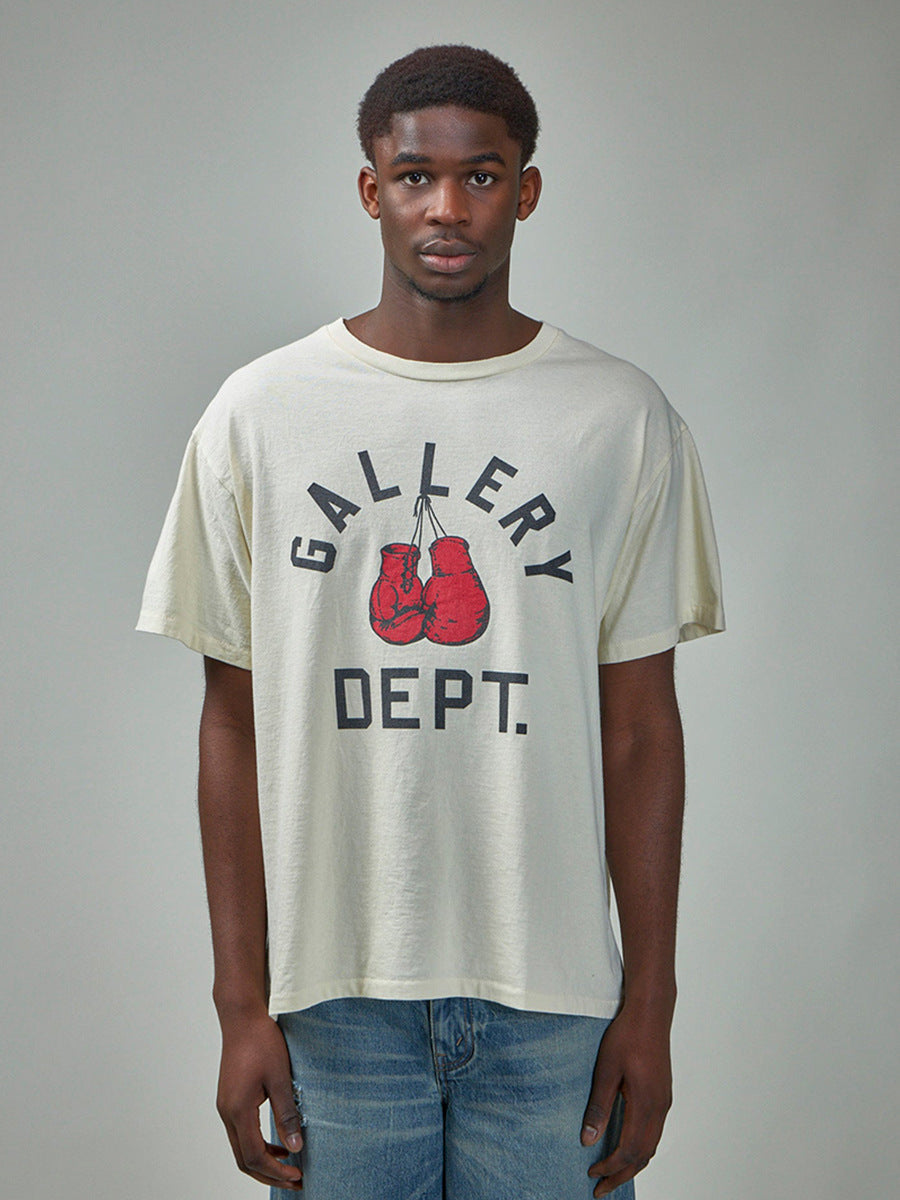 Gallery Dept Logo Printed T-Shirt Apricot Loose Fit