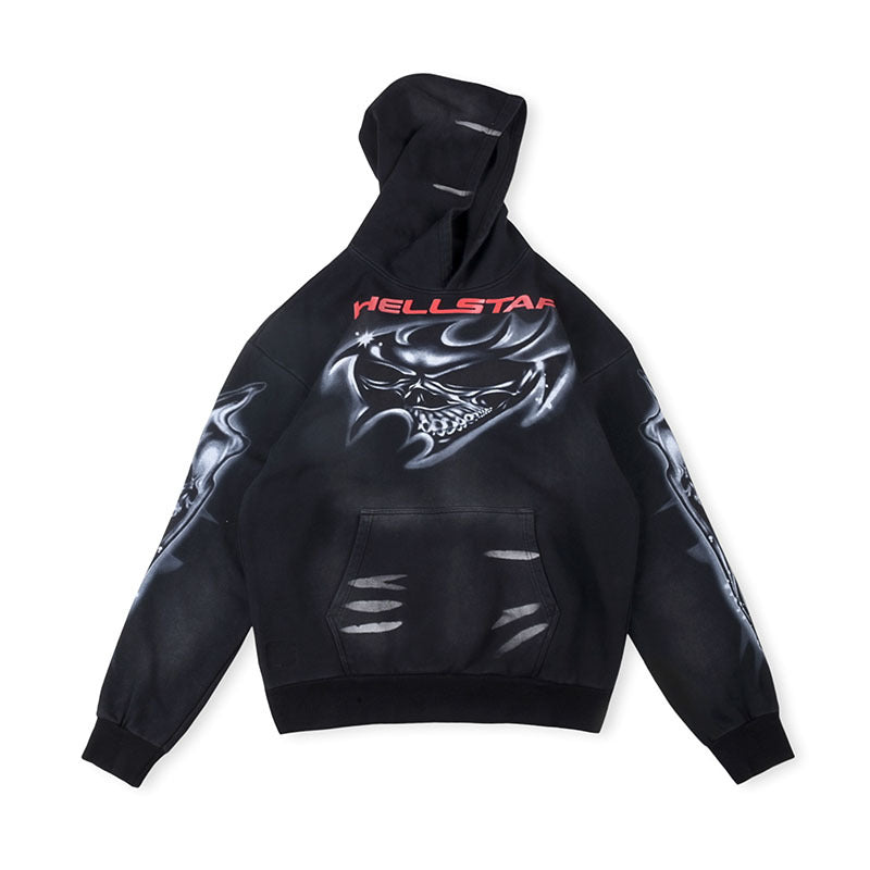 Hellstar Airbrushed Skull Hoodie